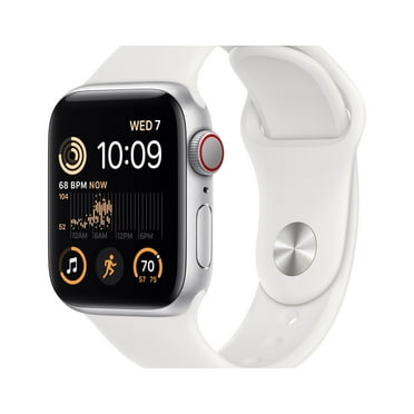 Apple Watch SE (2nd Gen) GPS + Cellular 40mm Silver Aluminum Case with White Sport Band - M/L