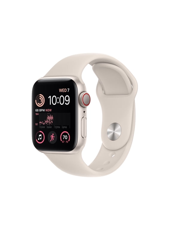 Pre-Owned Apple Watch SE (2nd Gen) GPS + Cellular 44mm Silver Aluminum Case with White Sport Band - S/M