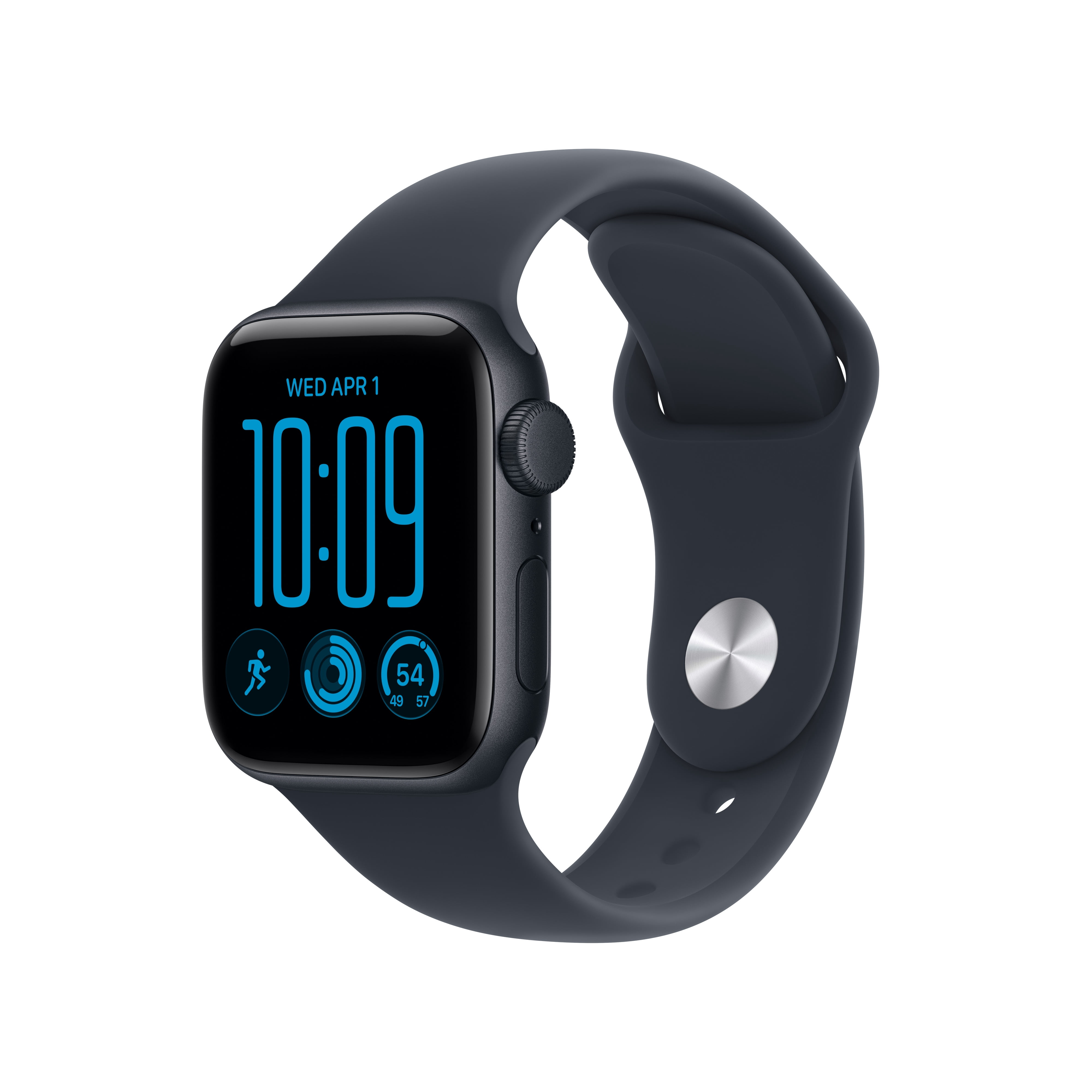Apple Watch SE 3 [GPS 40mm] Smartwatch with Midnight Aluminum Case with Navy Blue Sport Band - S/M