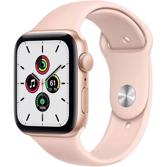Restored Apple, Watch SE, GPS, 10 Hour Battery Life, Gold Aluminum Case, Apple, with Pink Sport Band/40mm, 1, 1, 1