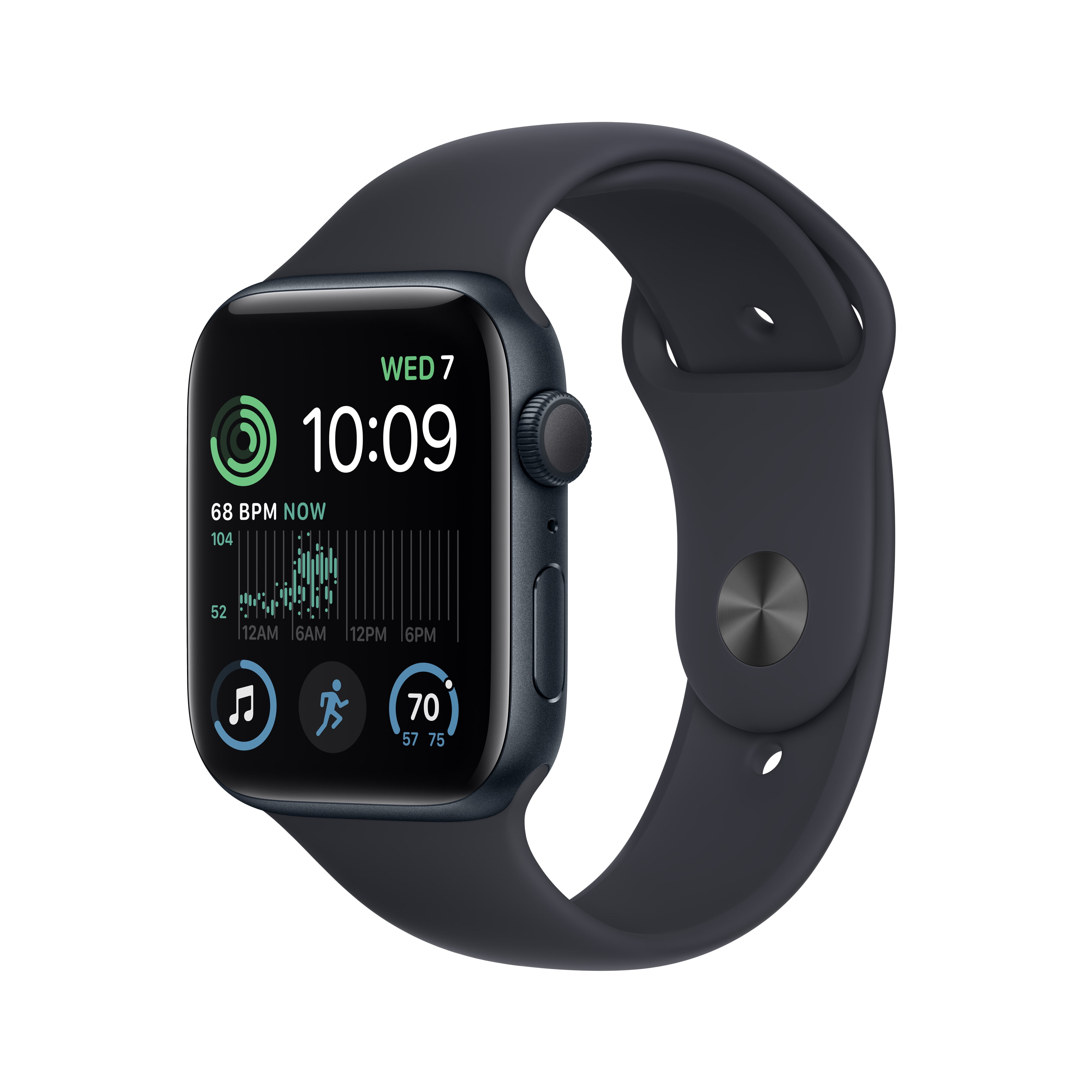 Apple Watch SE GPS 44mm Midnight Aluminum Case with Midnight Sport Band -  S/M