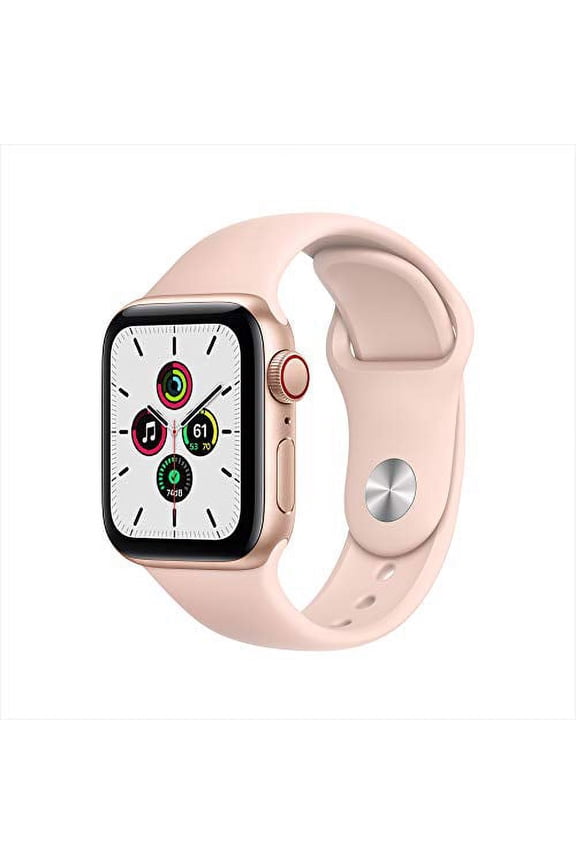 Restored Apple Watch SE (GPS + Cellular, 40mm) - Gold Aluminum Case with Pink Sand Sport Band