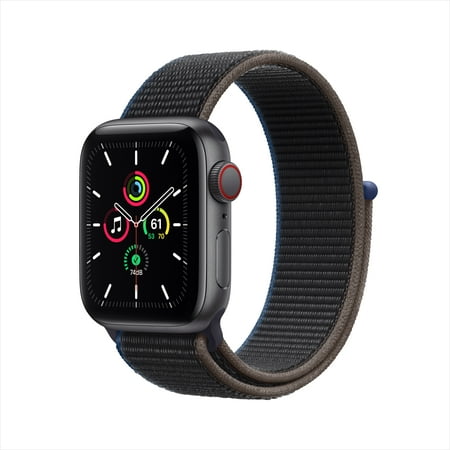 Apple Watch SE GPS + Cellular, 40mm Space Gray Aluminum Case with Charcoal Sport Loop