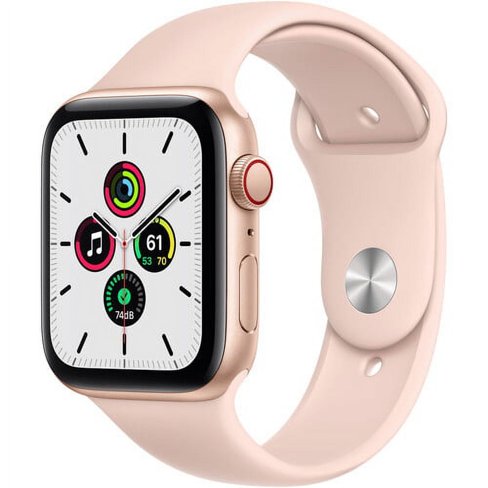 Apple Watch SE GPS + Cellular 44mm Gold Aluminum Case with Pink Sand Sport Band