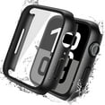 thumbnail image 1 of For Apple Watch Series 10 [42mm] Waterproof Case, IC ICLOVER Full Cover Snap-On Cover with Built-in Clear Glass Screen Protector Anti-Scratch & Shockproof Hard PC Black Bumper iWatch Series 10 42mm, 1 of 7