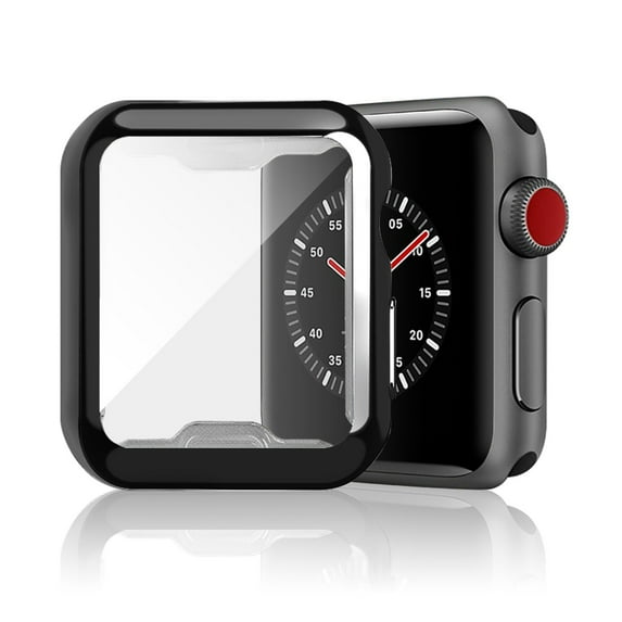 for Apple Watch Series 10 46mm Screen Protector Case, PC Hard Cover with Tempered Glass Film Ultra-Thin Slim Fit Scratch Resistant Protective Bumper for iWatch 46mm Accessories, Black