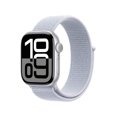 thumbnail image 1 of Apple Watch Series 10 (GPS, 42mm) Silver Aluminum Case with Blue Cloud Sport Loop, 1 of 9