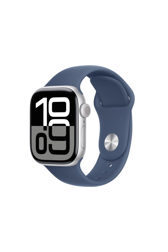Pre-Owned Apple Watch Series 10 GPS 42mm Silver Aluminum Case with Denim Sport Band - S/M