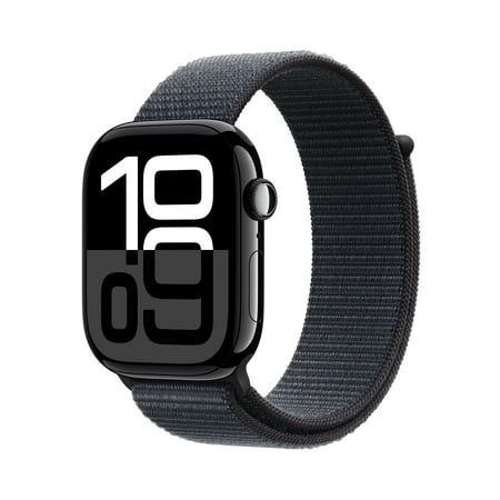 Apple Watch Series 10 (GPS) 46mm Aluminum Case with Ink Sport Loop - Jet Black - (2024)