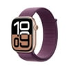 Actual Color: Rose Gold Aluminum Case with Plum Sport Loop, Watch Band Style: 46mm case + Medium/Large band