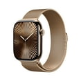 thumbnail image 1 of Apple Watch Series 10 GPS + Cellular 42mm Gold Titanium Case with Gold Milanese Loop, 1 of 9