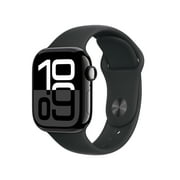 Apple Watch Series 10 GPS + Cellular 42mm Jet Black Aluminum Case with Black Sport Band - S/M