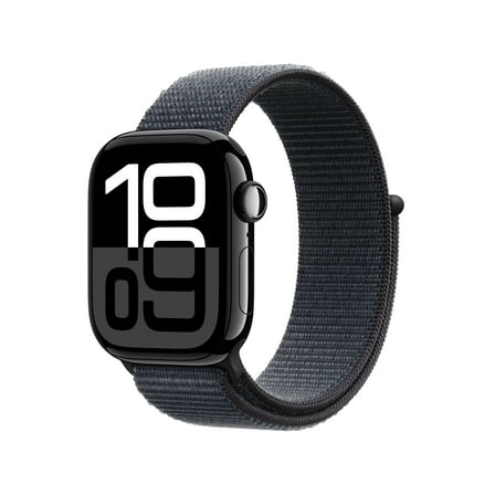 Apple Watch Series 10 GPS + Cellular 42mm Jet Black Aluminum Case with Ink Sport Loop