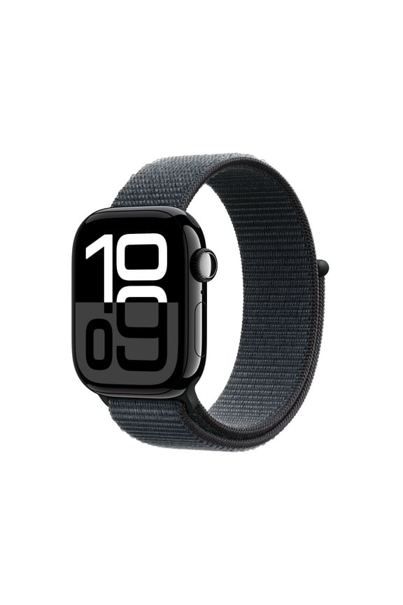 Watch Series 10 GPS + Cellular 42mm Jet Black Aluminum Case with Ink Sport Loop
