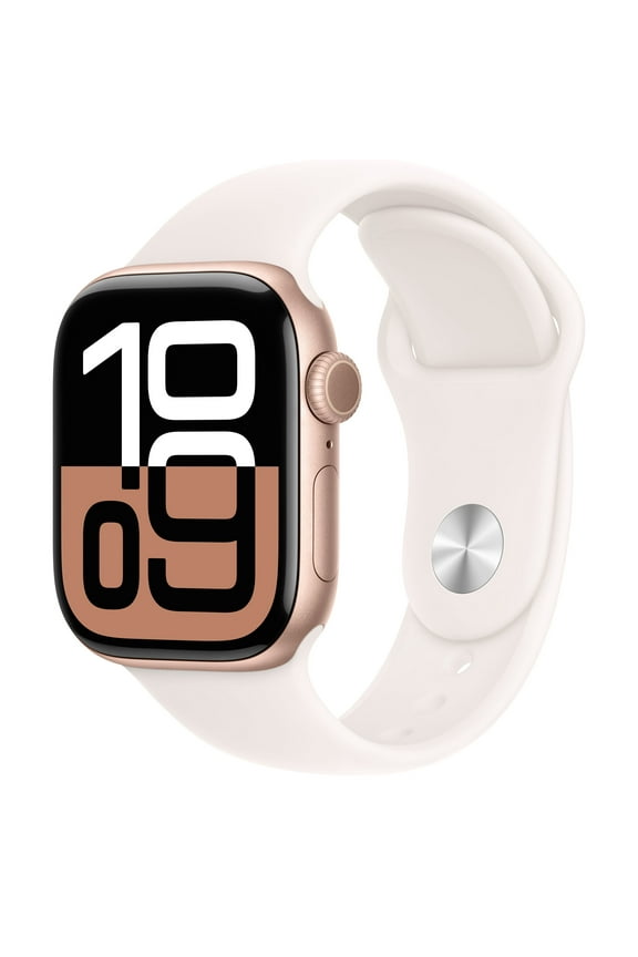 Watch Series 10 GPS + Cellular 42mm Rose Gold Aluminum Case with Light Blush Sport Band - M/L
