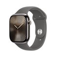 thumbnail image 1 of Apple Watch Series 10 GPS + Cellular 46mm Natural Titanium Case with Stone Gray Sport Band - M/L, 1 of 9