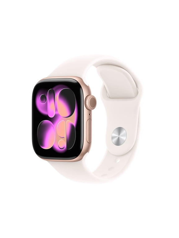 Watch Series 11 [GPS 42mm] Smarwatch with Rose Gold Aluminum Case with Light Blush Sport Band - S/M