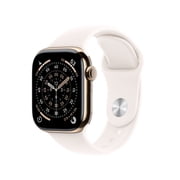 Apple Watch Series 11 [GPS + Cellular 42mm] Smartwatch with Gold Titanium Case with Light Blush Sport Band - M/L