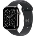 thumbnail image 1 of Apple Watch Series 11 [GPS + Cellular 42mm] Smartwatch with Slate Titanium Case with Black Sport Band - S/M, 1 of 9