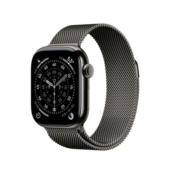 Apple Watch Series 11 [GPS + Cellular 42mm] Smartwatch with Slate Titanium Case with Slate Milanese Loop