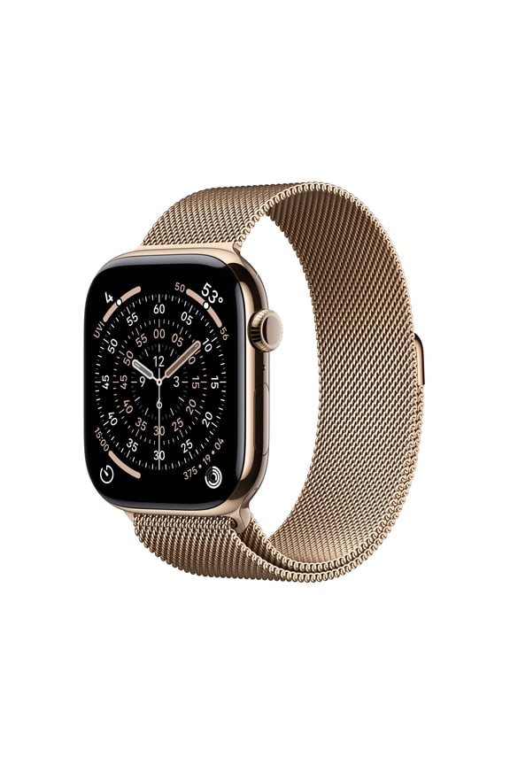 Watch Series 11 [GPS + Cellular 46mm] Smartwatch with Gold Titanium Case with Gold Milanese Loop - S/M