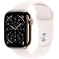 thumbnail image 1 of Apple Watch Series 11 [GPS + Cellular 46mm] Smartwatch with Gold Titanium Case with Light Blush Sport Band - M/L, 1 of 8