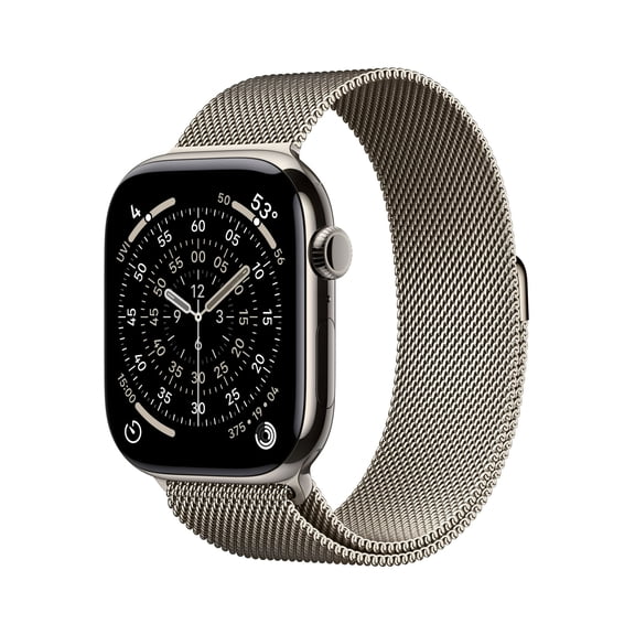 Apple Watch Series 11 [GPS + Cellular 46mm] Smartwatch with Natural Titanium Case with Natural Milanese Loop - M/L