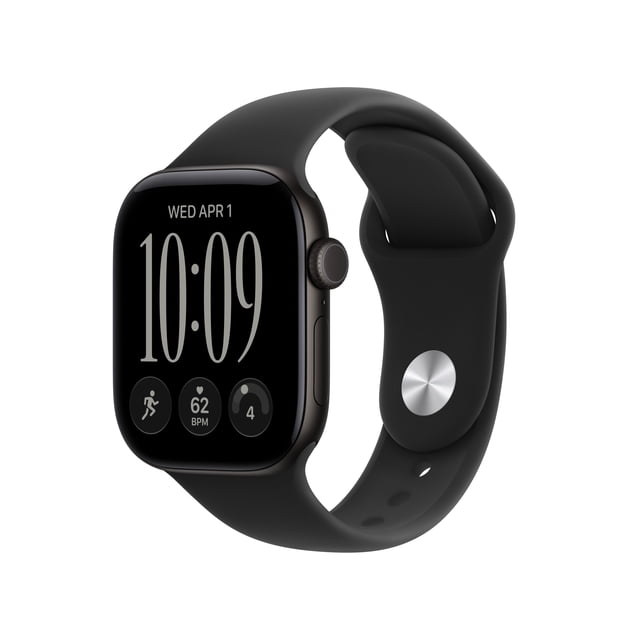 Apple Watch Series 12 GPS 42mm Black Aluminum Case with Black Sport Band - M/L