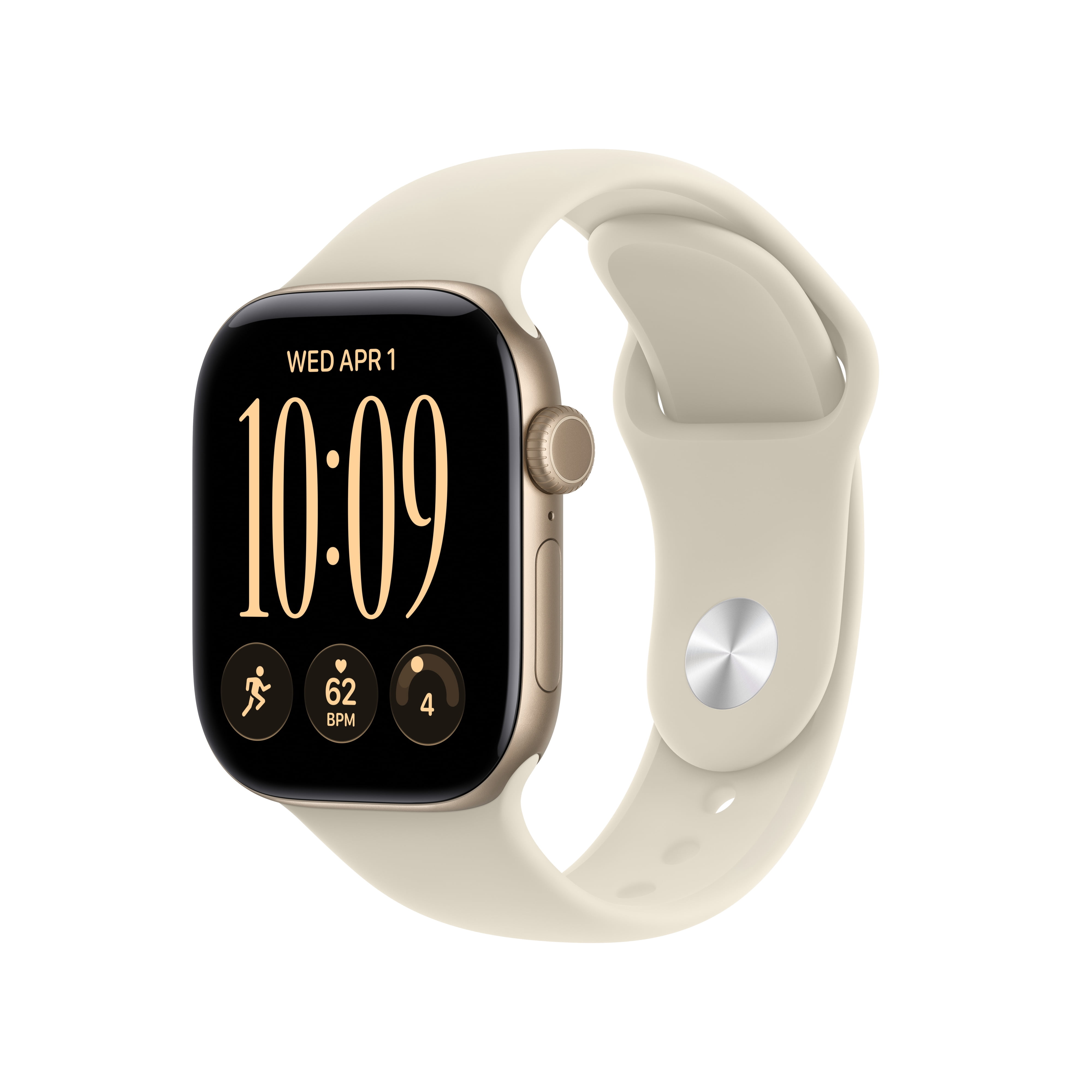 Apple Watch Series 12 GPS 42mm Light Gold Aluminum Case with Sand Sport Band - S/M