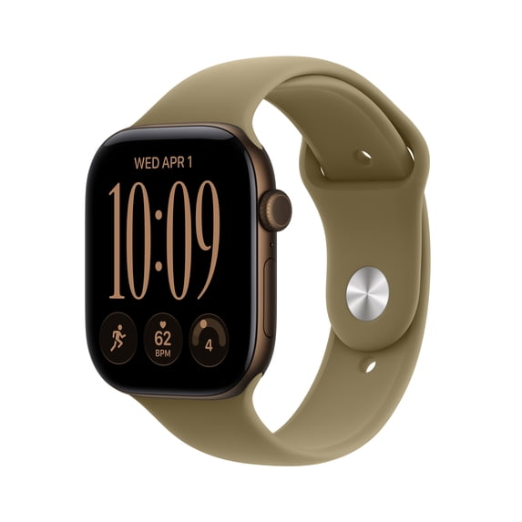 Apple Watch Series 12 GPS 46mm Dark Bronze Aluminum Case with Olive Sport Band - M/L