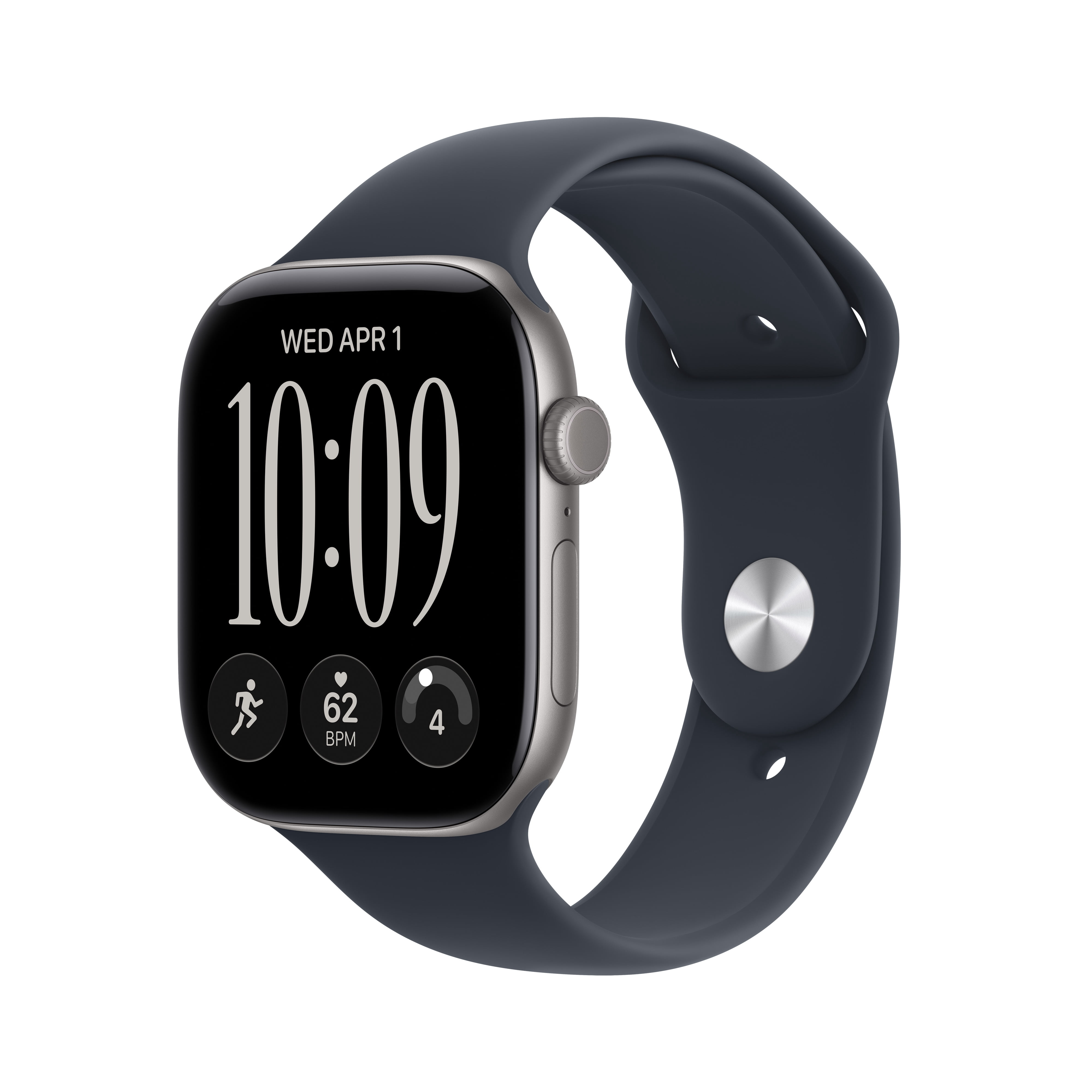 Apple Watch Series 12 GPS 46mm Space Gray Aluminum Case with Navy Blue Sport Band - M/L