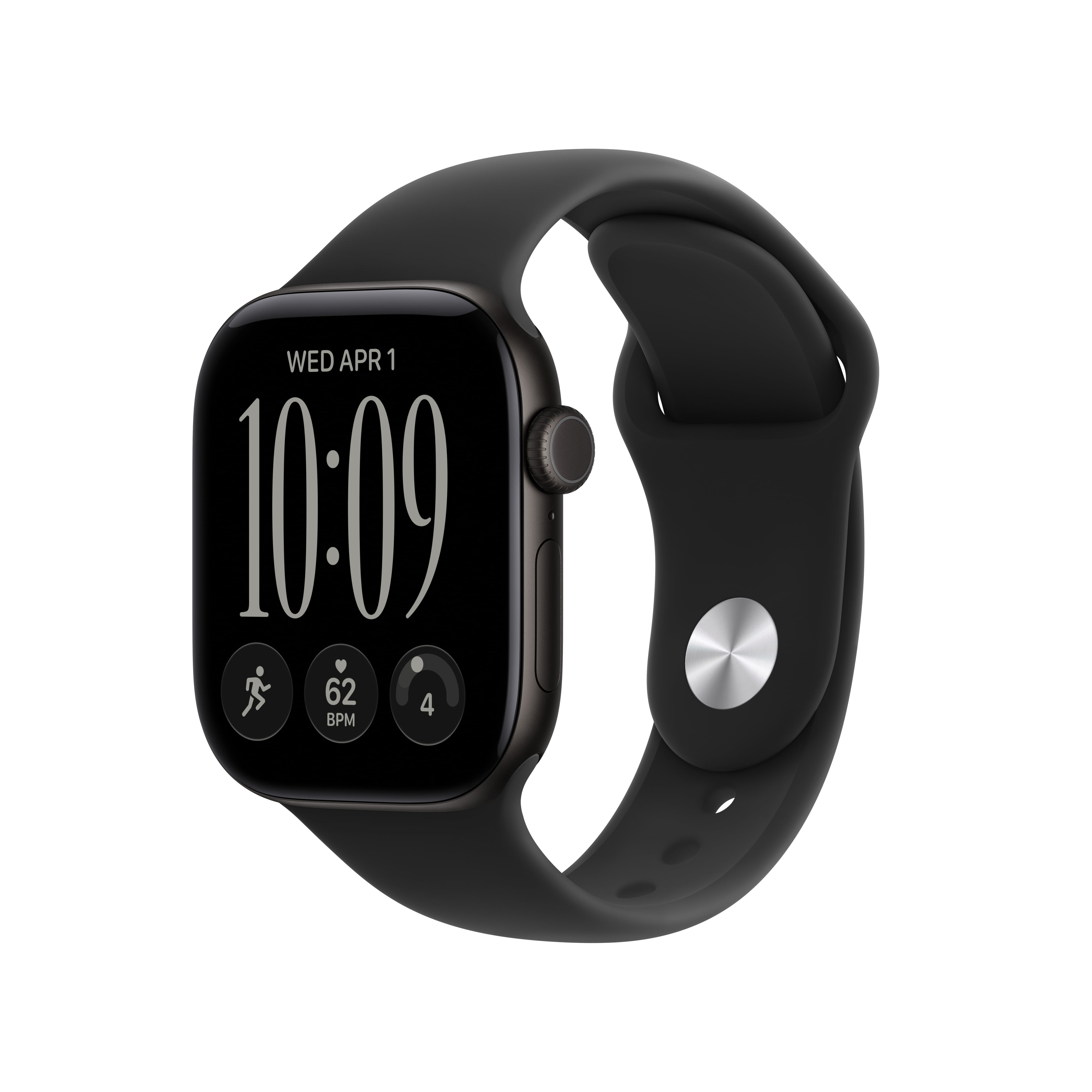 Apple Watch Series 12 GPS + Cellular 42mm Black Aluminum Case with Black Sport Band - S/M