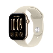 Watch Series 12 GPS + Cellular 46mm Light Gold Aluminum Case with Sand Sport Band - S/M