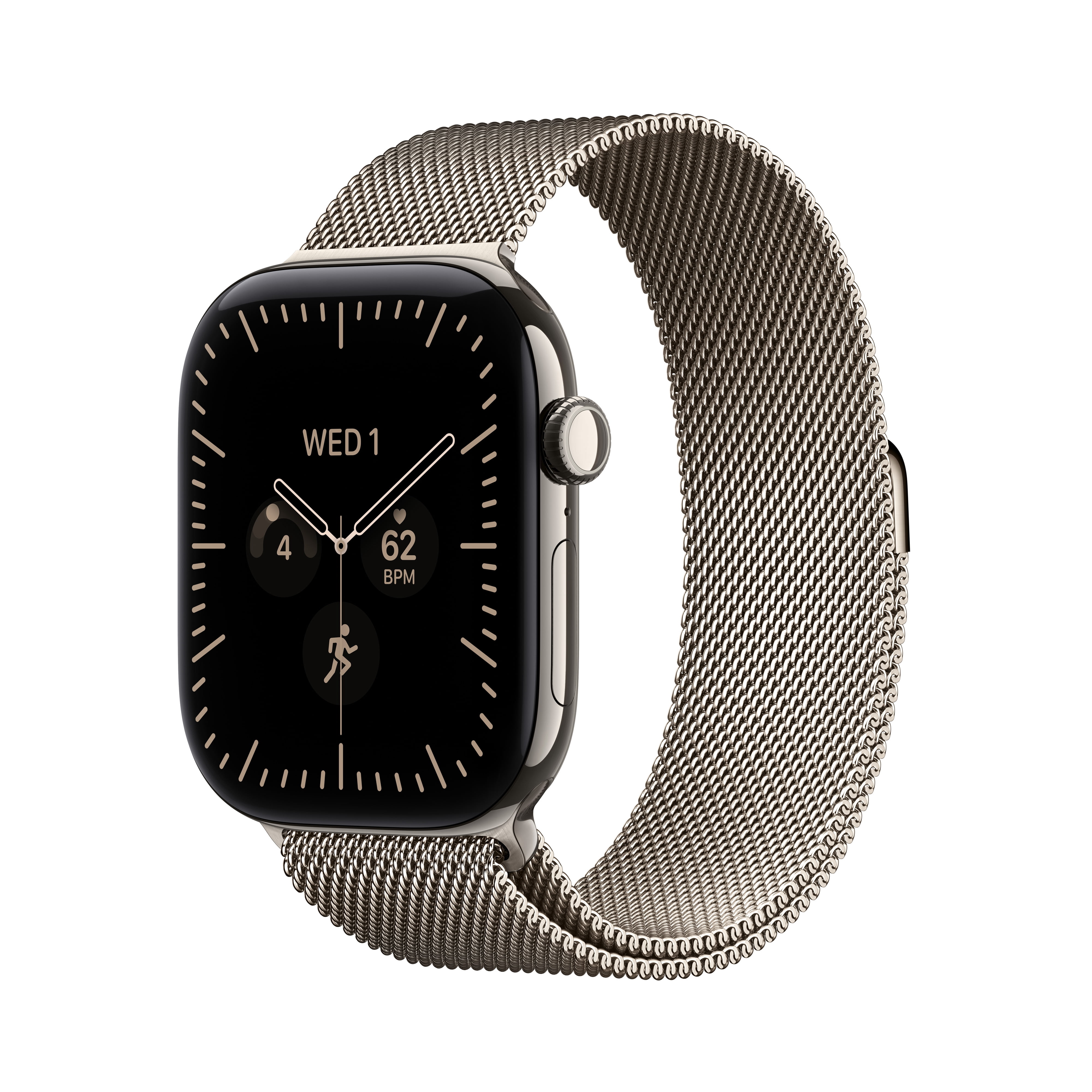 Apple Watch Series 12 GPS + Cellular 46mm Natural Titanium Case with Natural Milanese Loop - S/M