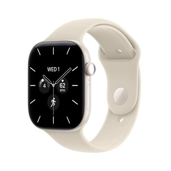 Apple Watch Series 12 GPS + Cellular 46mm Pearl White Ceramic Case with Sand Sport Band - S/M