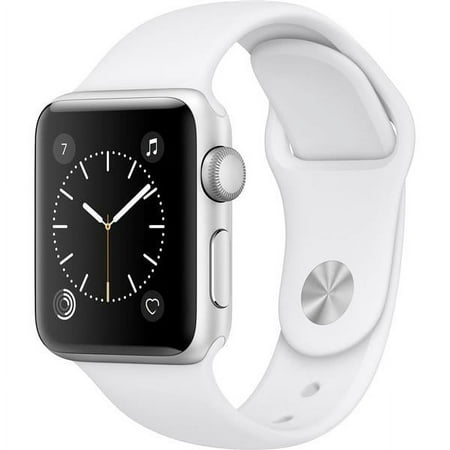 apple watch series 2 38mm stainless steel case white sport band - stainless steel for apple smart smartwatch mnp42ll/a