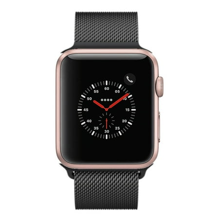 Restored Apple Watch Series 2 - 42mm, WiFi - Rose Gold with Black Milanese Loop (Refurbished)