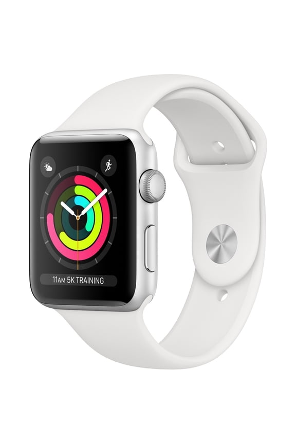 Restored Apple Watch Series 3 38mm Smartwatch (GPS Only, Silver Aluminum Case, White...