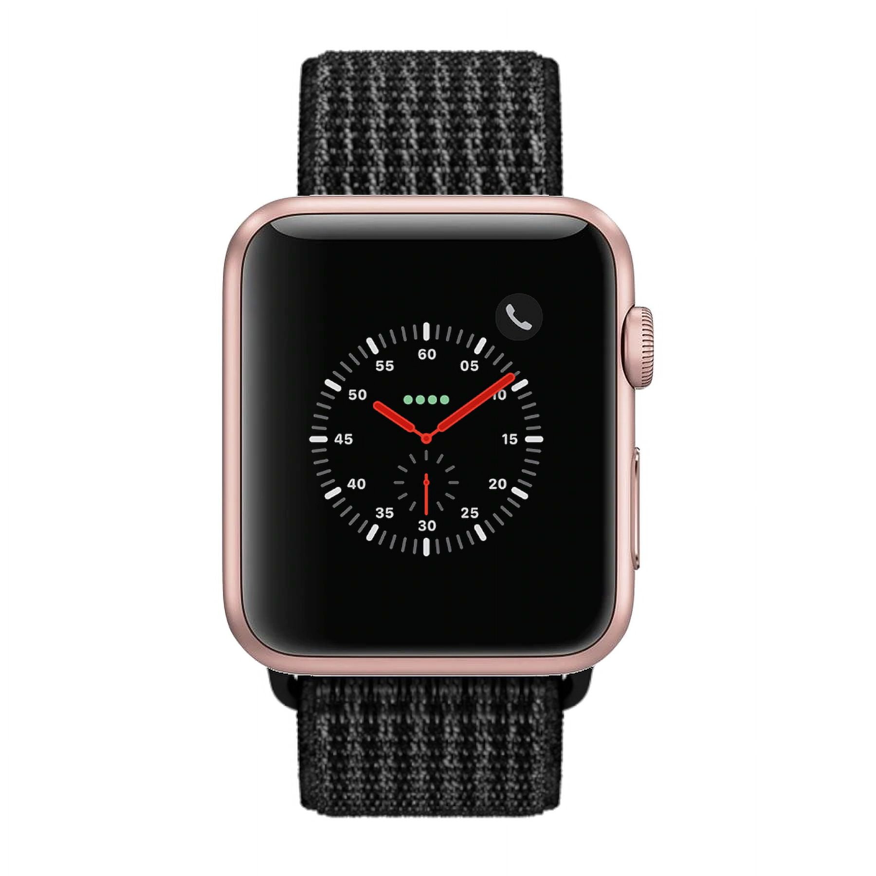 Apple Watch Series 3 42MM GPS Cellular Rose Gold Aluminum Case Black Sport Loop Non Retail Packaging Walmart