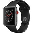 thumbnail image 1 of Pre-Owned Apple Watch Series 3 (GPS) 38mm / 42mm Space Gray Aluminum Case with Black Sport Band - WiFi GPS - Space-gray, Used, 1 of 1