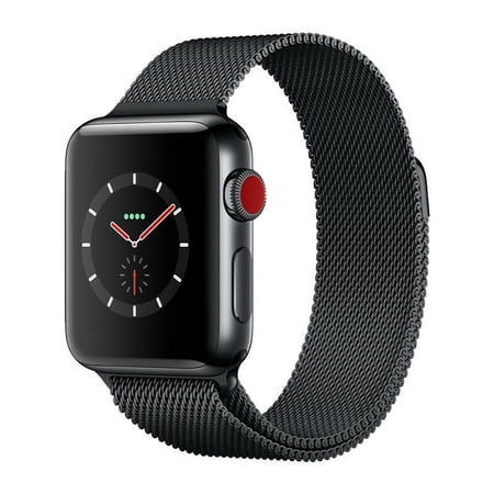 Pre-Owned Apple Watch Series 3 (GPS) 38mm / 42mm Space Gray Aluminum Case with Black Sport Band - WiFi GPS - Space-gray, Used
