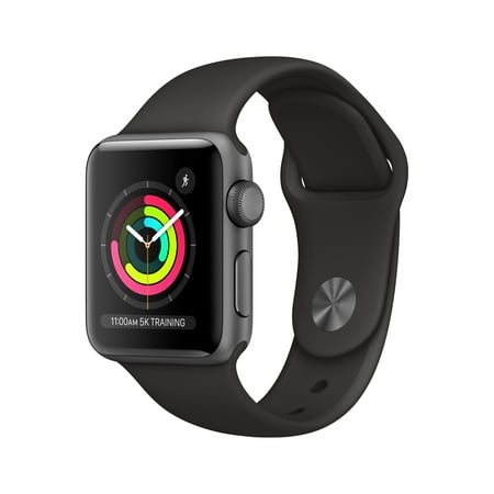 Apple Watch Series 3 (GPS) 38mm Aluminum Case with Black Sport Band - Space Gray Aluminum