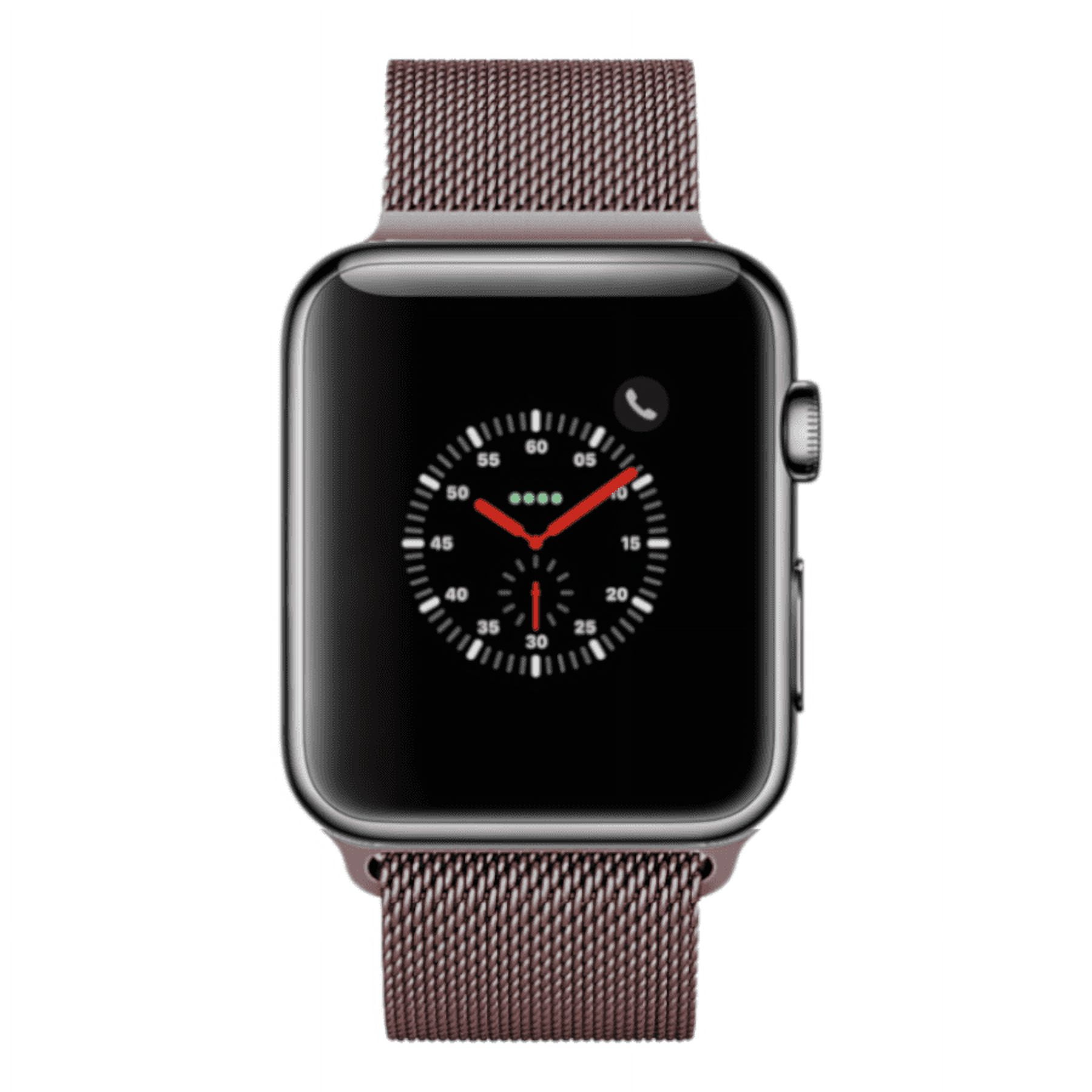 Apple Watch Series 3 Space Black Stainless Steel 42MM GPS LTE Milanese Bands Certified Used Walmart