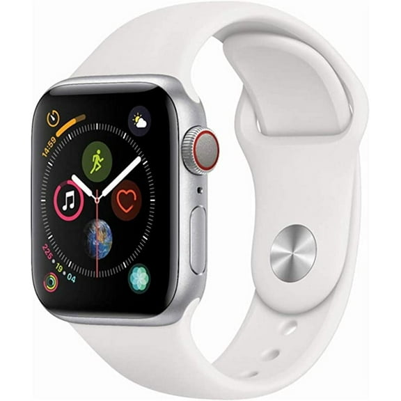 Pre-Owned Apple Watch Series 4 40MM Silver - Aluminum Case - GPS   Cellular - White Sport Band