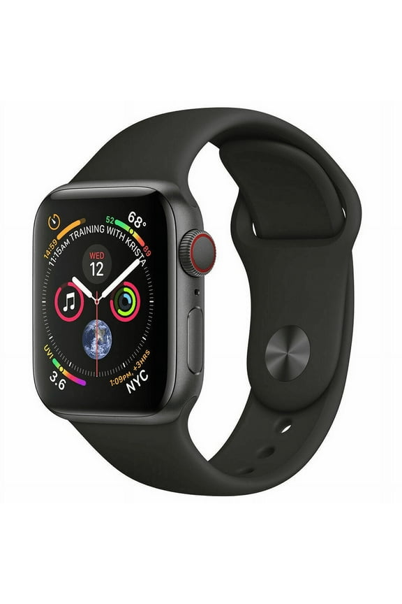 Pre-Owned Used Apple Watch Series 4 40mm GPS + Cellular 4G LTE - Space Gray - Black Sport Band