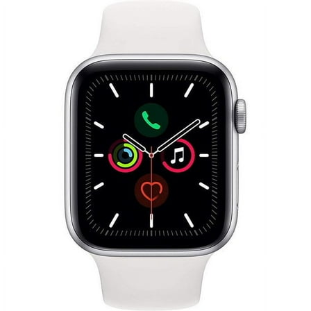 Pre-Owned Apple Watch Series 4 - 44mm GPS Only, Silver Case with white Sport Band (Scratch and Dent)