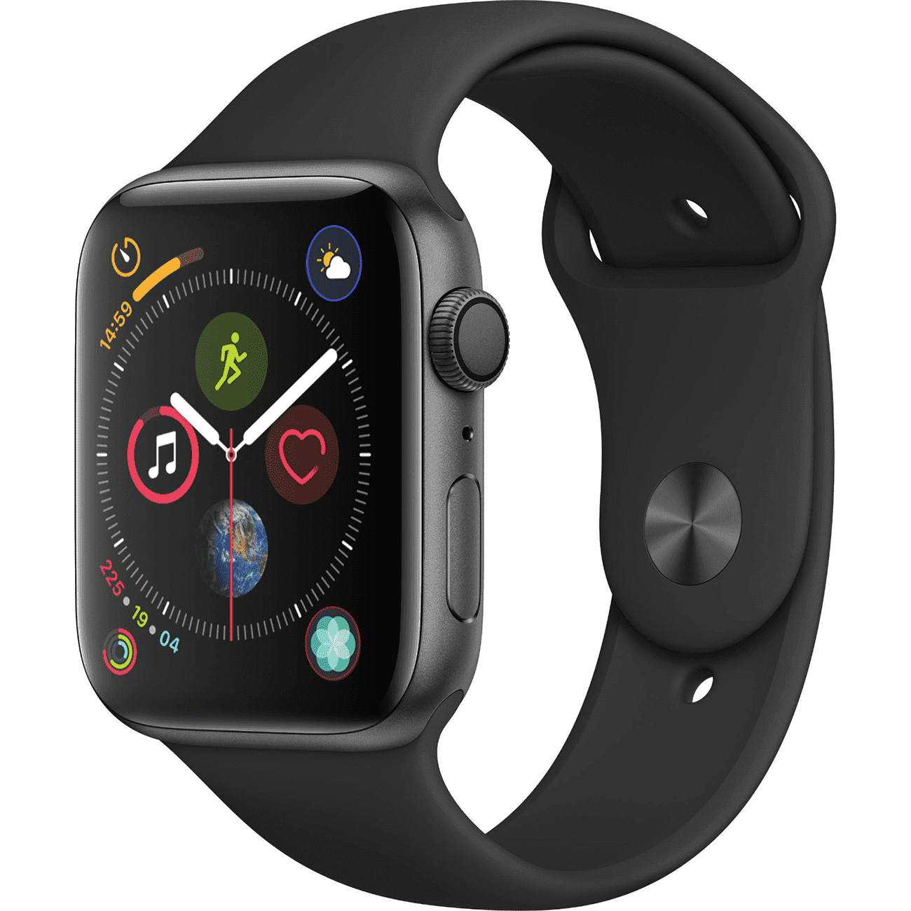 Apple Watch Series 5 (GPS) 44mm Space Gray Aluminum Case with Black Sport  Band (Used)