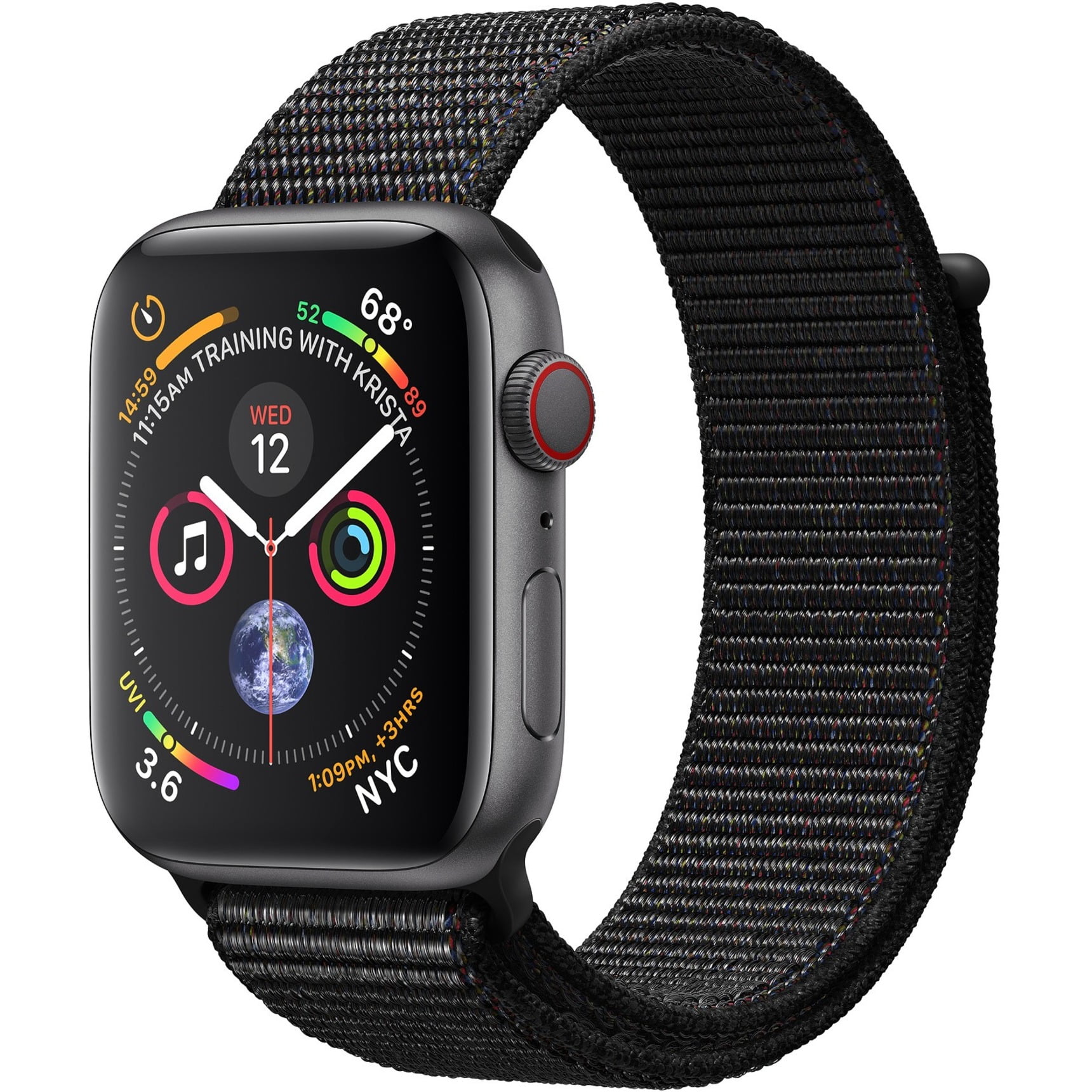 Apple Watch Series 4 GPS 40mm Space Gray Aluminum Case with Black Sport Loop Walmart