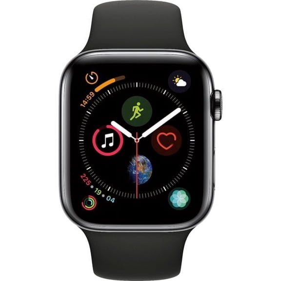 Pre-Owned Apple Watch Series 4 (GPS   Cellular, 44mm) - Space Black Stainless Steel Case with Black Sport Band (Scratch and Dent)