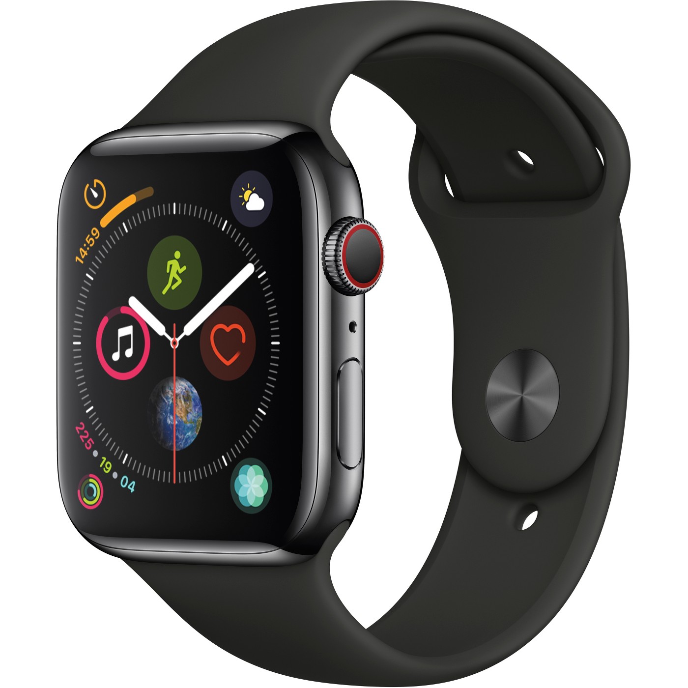 Apple Watch Series 4 GPS + Cellular - 44mm - Sport Band - Stainless Steel Case - image 1 of 2